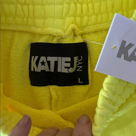 Katie J NYC Bright Yellow Kids Shorts with Prince Peter Malibu tee - Picture 2 of 5